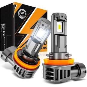 Auxbeam 2025 H11 H8 H9 Lights ، 12000lm 600 ٪ Wrage 3000k أصفر ذهبي ، وأضواء تغلغل قوية على الطرق الوعرة ، والتوصيل والتشغيل ، حزمة 2