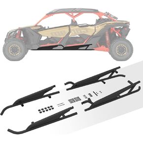 Nixface X3 Max Rock Slider Nerf Bars Tree Tree Kicker Kit Fit for 2017-2024 Can Am Maverick X3 Max 4 Seater ، بديل لـ #715003730/ #715003888 - أسود غير لامع
