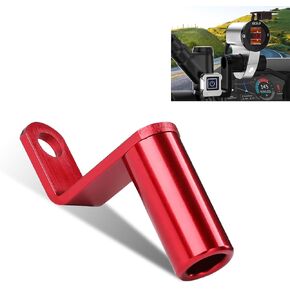 1 PC Motorcycle Conversion Bracket, Rearview Mirror Extension Rod Bracket, Aluminum Alloy Conversion Seat, Universal for Most Cars (Red)