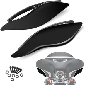 Pbymt Side Wings Air Dancertors ، Fairing Side Wing Windshield ، انحراف الرياح الأسود القابل للتعديل المتوافق مع درع هارلي Electra Glide Glide Glide Tri Glide Ultra Limited Shield