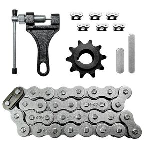 420 Roller Chain 42 Links + 10 Tooth 5/8 Sprocket with Chain Breaker Tool for Coleman CT200U BT200X CT200U-EX Baja Warrior Massimo TrailMaster MB200 Predator 196cc 200cc 212cc 6.5hp Mini Bike Parts