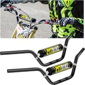 2 Pcs 7/8" 22mm Dirt Bike Handlebars with Foam Pad Atv Motorcycle Handlebars for Motocross Atv Dirt Bike Ebike