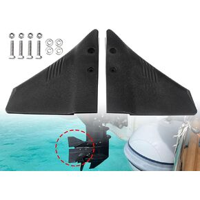 Hydrofoil Stabilizer for Outboard Motors, Dorsal Fin Style Hydrofoil for 5 to150hp Outboard Motor and Stern Drives, Black, Dorsal Fin Style and PA66 Plastic