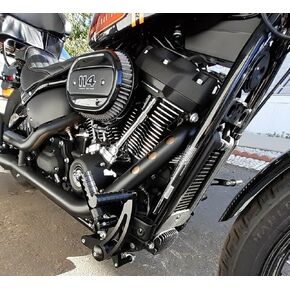 TOFR Black Aluminum Forward Controls Footpegs for Harley Softail Street Bob FXBB FXBBS 2018-2024 Low Rider FXLR FXLRST 18-24