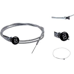 237 Rotary Universal Choke Cable – 63" Inner, 60" Conduit, 2-3/4" Travel – Heavy-Duty Push Pull Control Cable with Silver Outer Sheath – Fits Lawn Mowers, Tractors, Utility Equipment