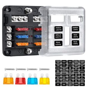 كتلة الصمامات البحرية ذات 6 اتجاهات ، كتلة الصمامات 12V المقاومة للماء مع مؤشر LED لـ 12V/24V Automotive Golf Cart Car Truck Car Boat Marine RV دراجة نارية