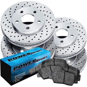 PowerSport Front Rear Brakes Pads and Rotors Kit| Brakes Rotors| Brakes and Rotors Kit Front and Rear| Ceramic Front Rear Brakes and Rotors Kit| Fit 2009-2021 Nissan Maxima