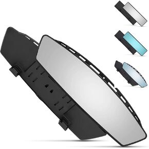 Verivue Universal Panoramic 12 بوصة المرآة الخلفية ، مرآة سيارة عريضة مضادة للوهف ، مرايا المرايا الخلفية للطفل المواجهة الخلفية ، مرايا محدب بانورامي واضحة للسيارات وسيارات الدفع الرباعي