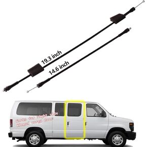 Side Door latch release cable compatible for Ford E150 E250 E350 E450 E550 van Super duty 1992-2014 Right side hinged cargo door replacement cable 6C2Z15264A00AB (2 pack)