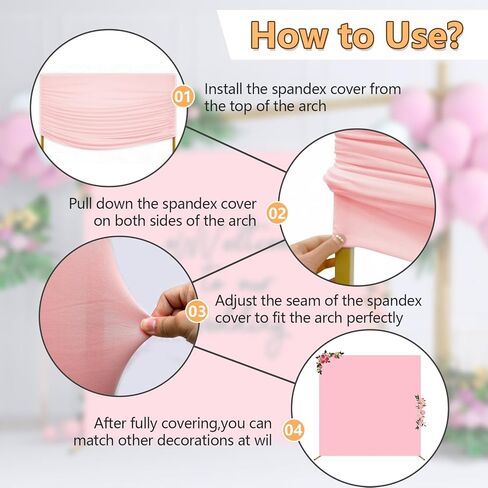 Square Backdrop Cover,6.6x6.6 FT Double Color Square Backdrop Stand Cover,Square Spandex Arch Backdrop Cover for Wedding Birthday Parties Graduation Parties and Home Decor (White+Cream, 6.6FT) in Kuwait