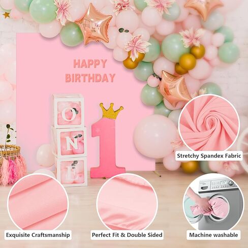 Square Backdrop Cover,6.6x6.6 FT Double Color Square Backdrop Stand Cover,Square Spandex Arch Backdrop Cover for Wedding Birthday Parties Graduation Parties and Home Decor (White+Cream, 6.6FT) in Kuwait