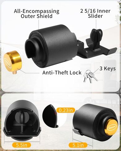 Trailer Lock Fits 2 Inch Couplers, Secures Safety Chains Anti-Theft Ball Hitch Lock, Pry-Resistant & Heavy-Duty Trailer Hitch Locks for RV | Boat | ATV | Utility Trailer (Blue) in Kuwait