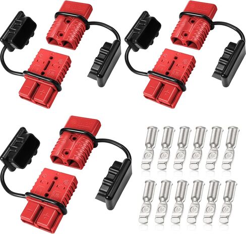 Frienda 6 Pieces 2-4 Gauge 175A Battery Quick Connector 12-36V Disconnect Wire Harness Plug Kit Battery Quick Connector Disconnect Plug for Motor Winch Trailer(175A) in Kuwait