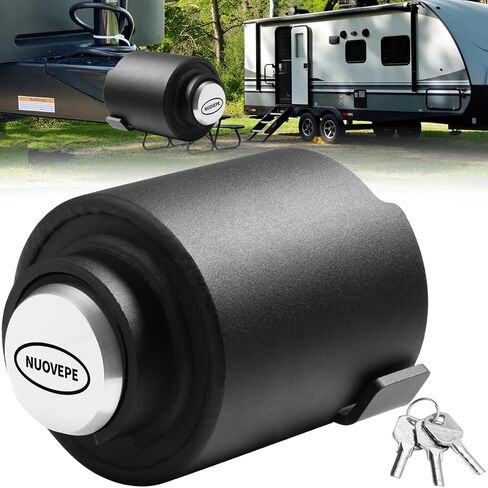 Trailer Lock Fits 2 Inch Couplers, Secures Safety Chains Anti-Theft Ball Hitch Lock, Pry-Resistant & Heavy-Duty Trailer Hitch Locks for RV | Boat | ATV | Utility Trailer (Blue) in Kuwait
