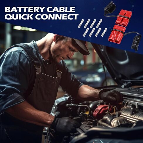 Frienda 6 Pieces 2-4 Gauge 175A Battery Quick Connector 12-36V Disconnect Wire Harness Plug Kit Battery Quick Connector Disconnect Plug for Motor Winch Trailer(175A) in Kuwait