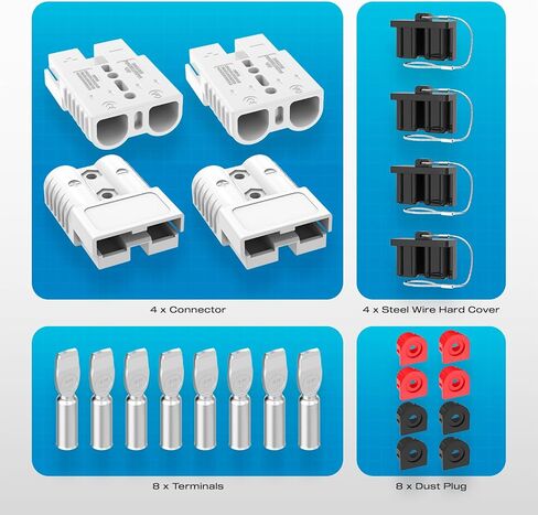 موصل Anderson ، 175AMP 2-4 بطارية المقياس Quick Connect w/Hard Cover 12V-36V Anderson Plug Winch Wiring Kit for Cable RV Truck Winch (4pcs)- in Kuwait