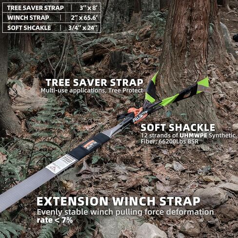 ALL-TOP Recovery Pack Extreme 11in1: Water-Resist Offroad Gear Bag with Recovery Strap Kit(3), Damper, 2 Soft Shackles, SK Hitch Mount, Forged Pulley, Deflator & Gloves in Saudi Arabia
