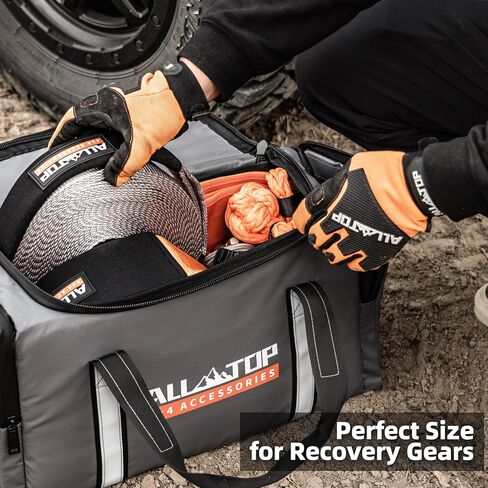 ALL-TOP Recovery Pack Extreme 11in1: Water-Resist Offroad Gear Bag with Recovery Strap Kit(3), Damper, 2 Soft Shackles, SK Hitch Mount, Forged Pulley, Deflator & Gloves in Saudi Arabia