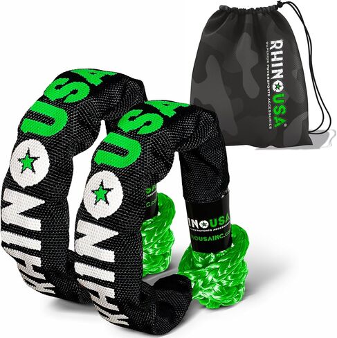 Rhino USA Synthetic Soft Shackle Rope (2-Pack) - 1/2 Inch x 22 Inch (44,050lb Min Break Strength) Offroad Soft Shackle Recovery Kit for Truck, UTV, ATV - Compatible with Jeep, Toyota, Ford & More! in Saudi Arabia