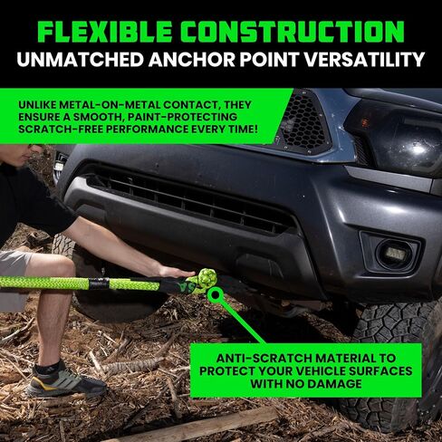 Rhino USA Synthetic Soft Shackle Rope (2-Pack) - 1/2 Inch x 22 Inch (44,050lb Min Break Strength) Offroad Soft Shackle Recovery Kit for Truck, UTV, ATV - Compatible with Jeep, Toyota, Ford & More! in Saudi Arabia