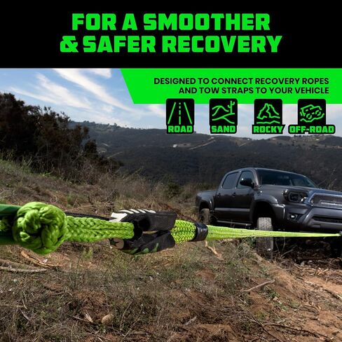 Rhino USA Synthetic Soft Shackle Rope (2-Pack) - 1/2 Inch x 22 Inch (44,050lb Min Break Strength) Offroad Soft Shackle Recovery Kit for Truck, UTV, ATV - Compatible with Jeep, Toyota, Ford & More! in Saudi Arabia