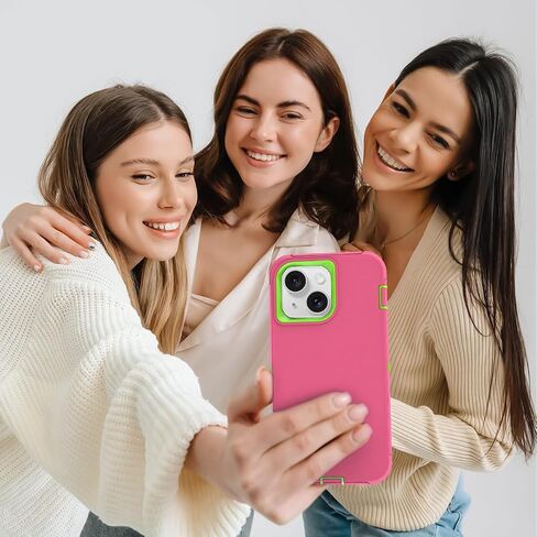 Compatible with iPhone 15, iPhone 14 Phone Case, Dual Layer Shockproof Full Body Cover iPhone 13, Military Grade Drop Protection Heavy Duty Phone Case for Women & Men (Black) in Kuwait