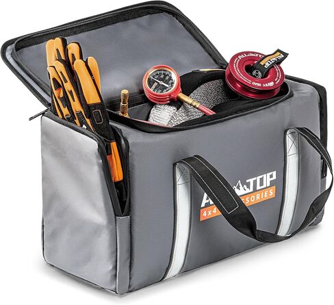 ALL-TOP Recovery Pack Extreme 11in1: Water-Resist Offroad Gear Bag with Recovery Strap Kit(3), Damper, 2 Soft Shackles, SK Hitch Mount, Forged Pulley, Deflator & Gloves in Saudi Arabia