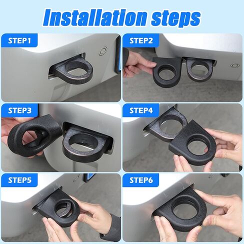 Bumper Tow Hook Covers Compatible with Land Rover Defender 2020-2025Car Rear Bumpers Tow Hook Protector,Rubber Tow Hook Covers Protect,Car Accessories Adds Cushioned Grip to Tow Strap (Black) in Saudi Arabia
