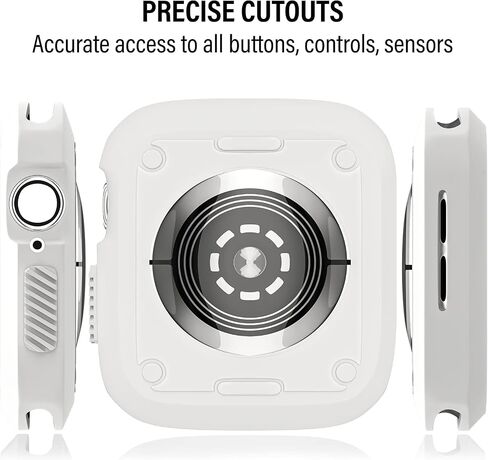 D & K Exclusives Compatible with Apple Watch 45mm Case, Shockproof Bumper Case Durable Protective Flexible iWatch Series 9 8 7 Cover for Women Men Kids GPS Smartwatch, Black, Grey in Saudi Arabia