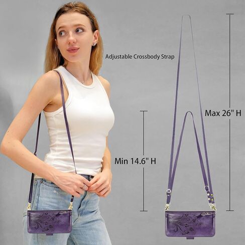 Lacass for Samsung Galaxy S25 6.2 inch Detachable Crossbody Wallet Case, Compatible with Wireless Charging, [Cards Theft Scan Protection], Magnetic Case Stand PU Leather Zipper(Floral Gray) in Kuwait