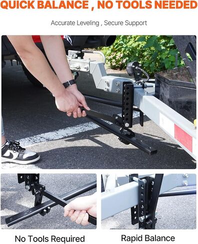 VEVOR Sway Control Weight Distribution Hitch, 1,500 lbs Capacity, Trailer Hitch Kit with 2-Inch Solid Steel Shank, 2-5/16 Inch Alloy Steel Ball, Powder-Coated Load Leveling, Black in Saudi Arabia