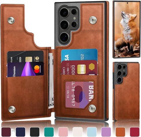 تم تصميمه لمحفظة Samsung Galaxy S23 Ultra Case مع حامل البطاقة ، [غطاء الورقة المغناطيسية] in Kuwait