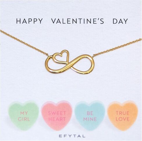 EFYTAL Valentines Day Gift for Girlfriend or Wife, 925 Sterling Silver Infinity and Heart Necklace For Her, I Love You Jewelry Gifts for Women, Romantic Gift Ideas, Forever Valentine in Saudi Arabia
