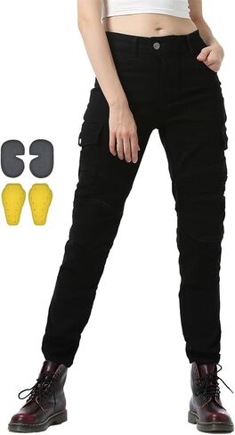 Adventure Motorcycle Jeans for Women with Armored Protection, XXS-4XL in Kuwait