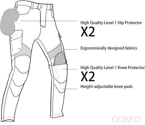 Adventure Motorcycle Jeans for Women with Armored Protection, XXS-4XL in Kuwait