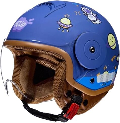 Retro Kids 3/4 دراجة نارية نصف خوذة ، DOT المعتمدة من DOTDLER VINTAGE OPEN SCOOTER ELECTRY GO-KART DIRT-PIKE ATV Helmet ، Youth Child Moped Bicycle Vespa خوذة لمدة 2-14 سنة in Kuwait