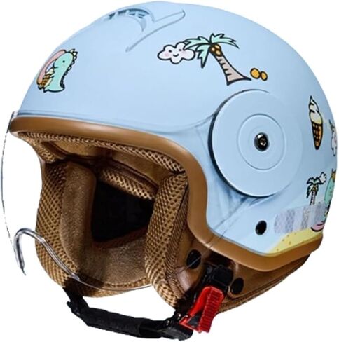 Retro Kids 3/4 دراجة نارية نصف خوذة ، DOT المعتمدة من DOTDLER VINTAGE OPEN SCOOTER ELECTRY GO-KART DIRT-PIKE ATV Helmet ، Youth Child Moped Bicycle Vespa خوذة لمدة 2-14 سنة in Kuwait