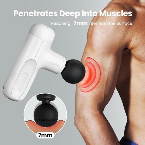 Super Mini Massage Gun ، مدلك الأنسجة العميقة ، مسدس تدليك السفر المدمج ، الانتعاش الكامل للجسم والإغاثة في الهواء الطلق ، شحن USB ، 5 سرعات ، 2025 هدايا العام الجديد للرجال نساء in Kuwait