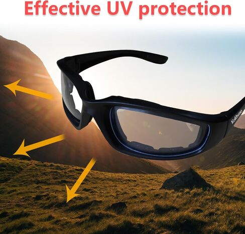 3PCS Motorcycle Riding Glasses UV Protection Anti-Wind Dustproof Foam Padded Motorcycle Sunglasses for Outdoor Sports in Kuwait