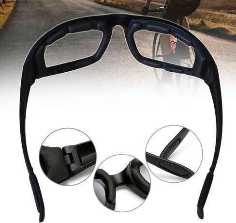 3PCS Motorcycle Riding Glasses UV Protection Anti-Wind Dustproof Foam Padded Motorcycle Sunglasses for Outdoor Sports in Kuwait