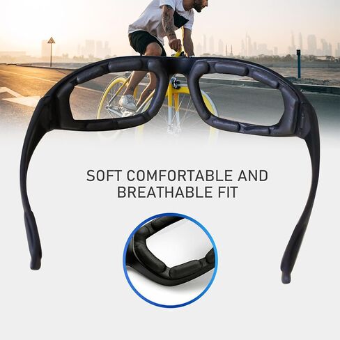 3PCS Motorcycle Riding Glasses UV Protection Anti-Wind Dustproof Foam Padded Motorcycle Sunglasses for Outdoor Sports in Kuwait