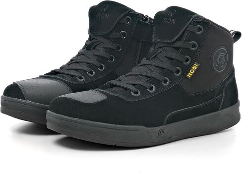 IRON JIA'S Motorcycle Shoes for Men, Anti-Slip Breathable Casual Motorcycle Riding Boots with Ankle Support, Shift Pad Black 11 in Kuwait