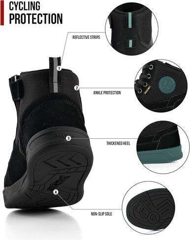 IRON JIA'S Motorcycle Shoes for Men, Anti-Slip Breathable Casual Motorcycle Riding Boots with Ankle Support, Shift Pad Black 11 in Kuwait