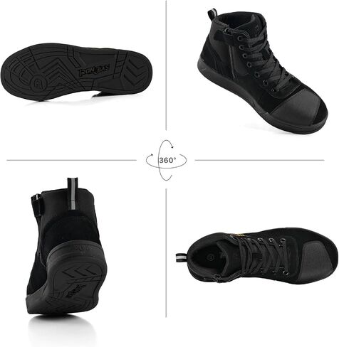 IRON JIA'S Motorcycle Shoes for Men, Anti-Slip Breathable Casual Motorcycle Riding Boots with Ankle Support, Shift Pad Black 11 in Kuwait