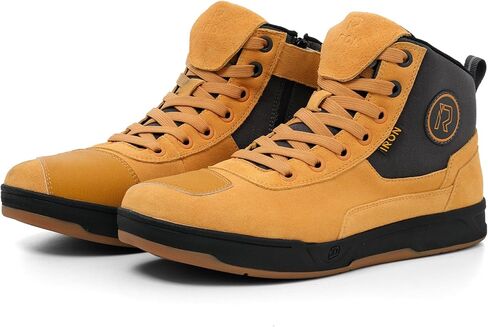 IRON JIA'S Motorcycle Shoes for Men, Anti-Slip Breathable Casual Motorcycle Riding Boots with Ankle Support, Shift Pad Black 11 in Kuwait