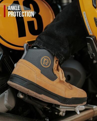 IRON JIA'S Motorcycle Shoes for Men, Anti-Slip Breathable Casual Motorcycle Riding Boots with Ankle Support, Shift Pad Black 11 in Kuwait