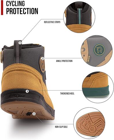 IRON JIA'S Motorcycle Shoes for Men, Anti-Slip Breathable Casual Motorcycle Riding Boots with Ankle Support, Shift Pad Black 11 in Kuwait