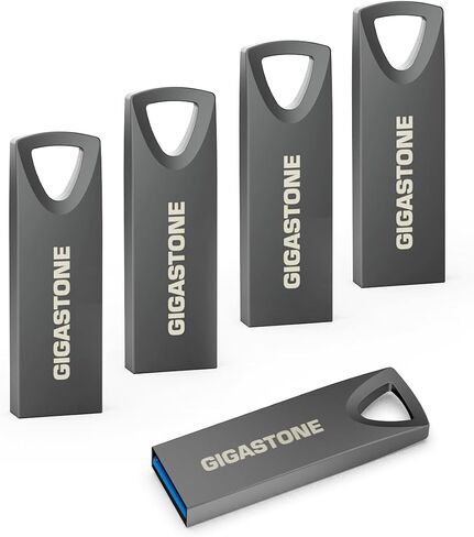 Gigastone Z70 128 GB 5 Pack USB 3.2 Gen1 ، محركات أقراص فلاش USB ، موثوقة للكمبيوتر الشخصي و MAC ، المعادن المقاومة للماء ، mini و strond ، USB 2.0/3.0 متوافق in Kuwait