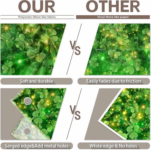 7x5ft Fabric Happy St. Patrick's Day Photography Backdrop Lucky Irish Green Shamrock Background Golden Coins Festival Party Decorations Photo Banner Gifts in Kuwait