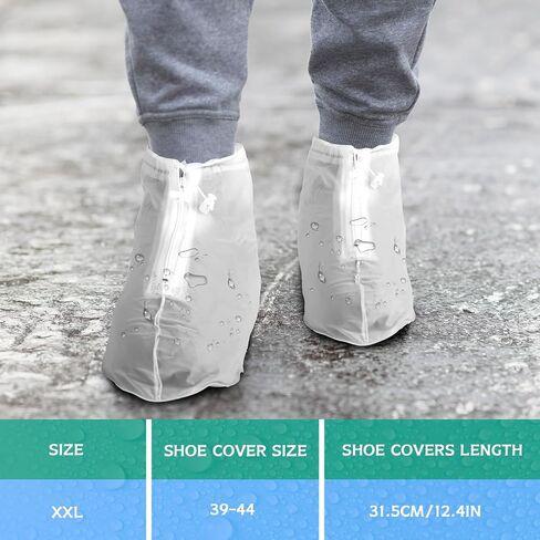 4 PCS Rain Shoes Cover Rain Ponchos, Waterproof Shoe Covers Reusable Raincoats for Outdoor Activities (XXL Plastic Shoe Covers) in Saudi Arabia